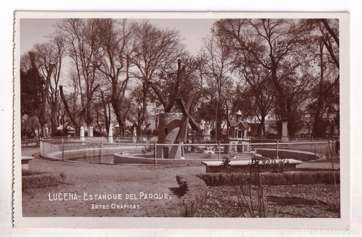 Postales: POSTAL. LUCENA. ESTANQUE DEL PARQUE. C&Oacute;RDOBA