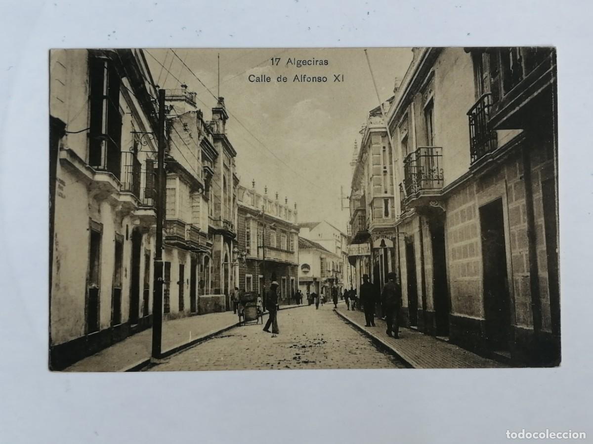 Postales: POSTAL 18390 NUEVA-ELEGEBE 17 ALGECIRAS CADIZ CALLE ALFONSO XI -CAPAS DE PAPEL DESPEGADAS-