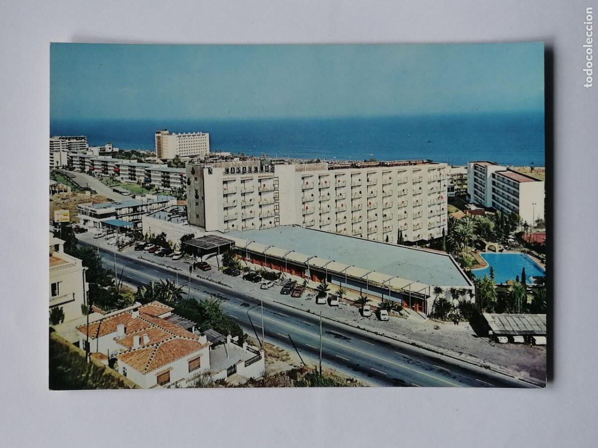 Postales: POSTAL 18384 NUEVA-VISTABELLA 35 TORREMOLINOS MALAGA HOTEL TRES CARABELAS Y VISTA DE MONTEMAR