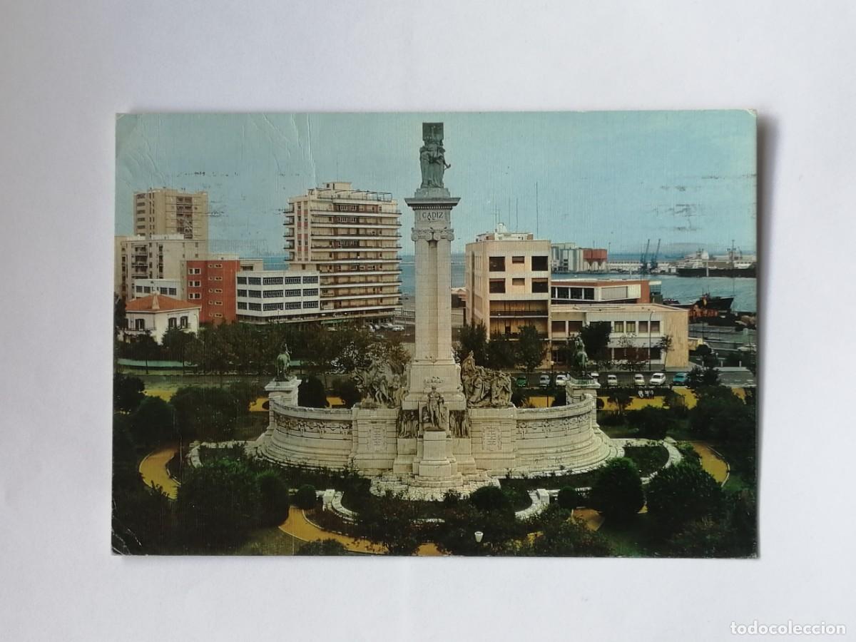 Postales: POSTAL 18358 ESCRITA-SICILIA 92 CADIZ PL. ESPA&Ntilde;A MONUMENTO CORTES