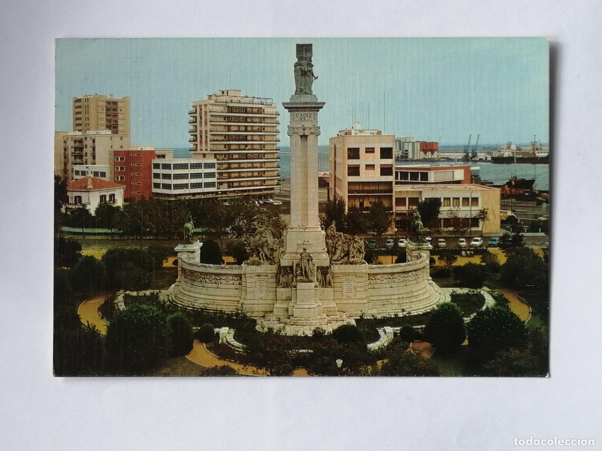 Postales: POSTAL 18351 MAT.EXPO92 1989-PAJARES 1025 CADIZ PL. ESPA&Ntilde;A MONUMENTO CORTES