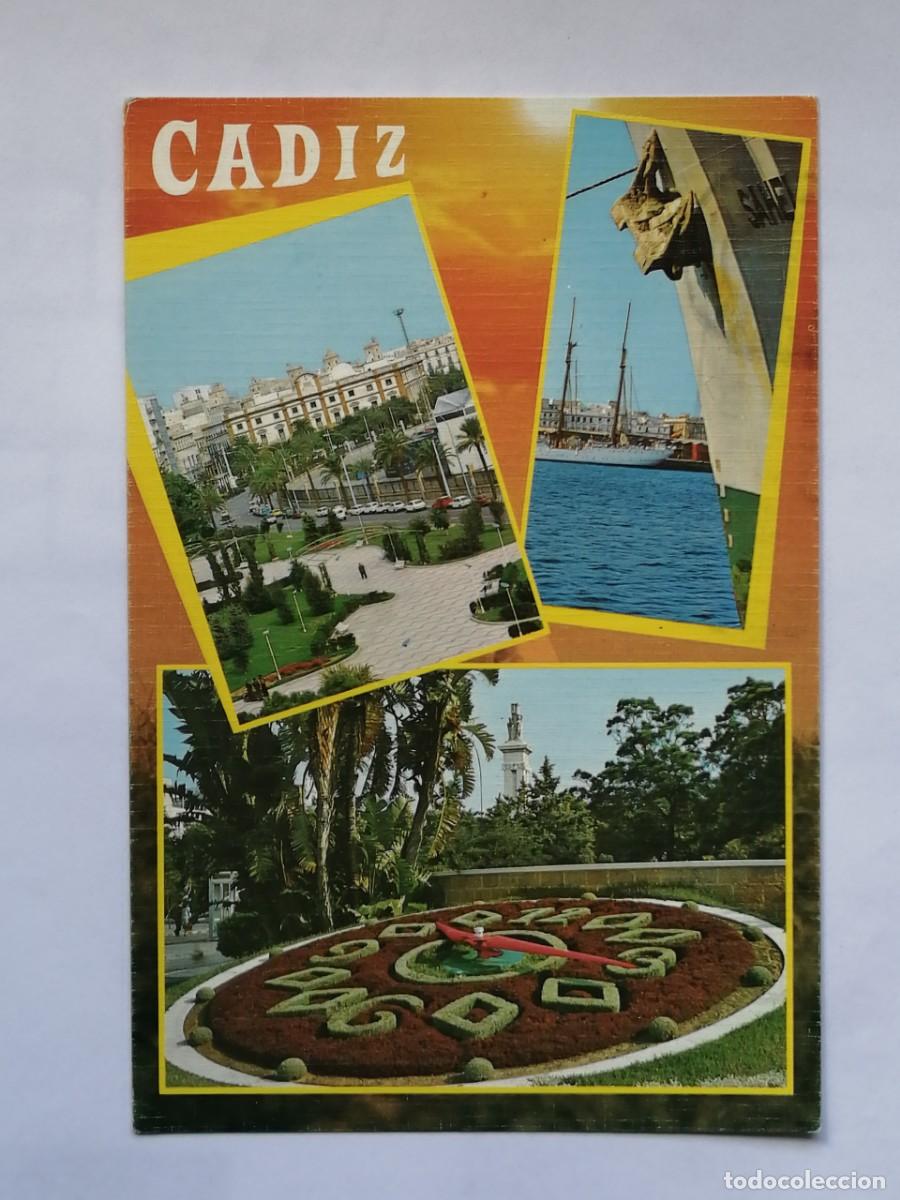 Postales: POSTAL 18414 MAT.PAB.POSTAL 1989-PAJARES 1015 CADIZ BELLEZAS DE LA CIUDAD -RELOJ FLORAL