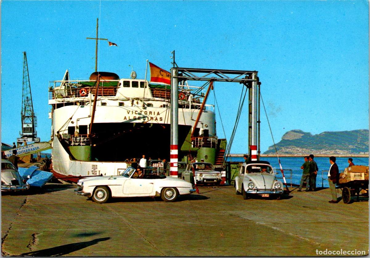 Postales: Algeciras (C&aacute;diz) - Puerto - Transbordador Victoria - Garc&iacute;a Garrabella 5 - 150x104mm - Descapotable