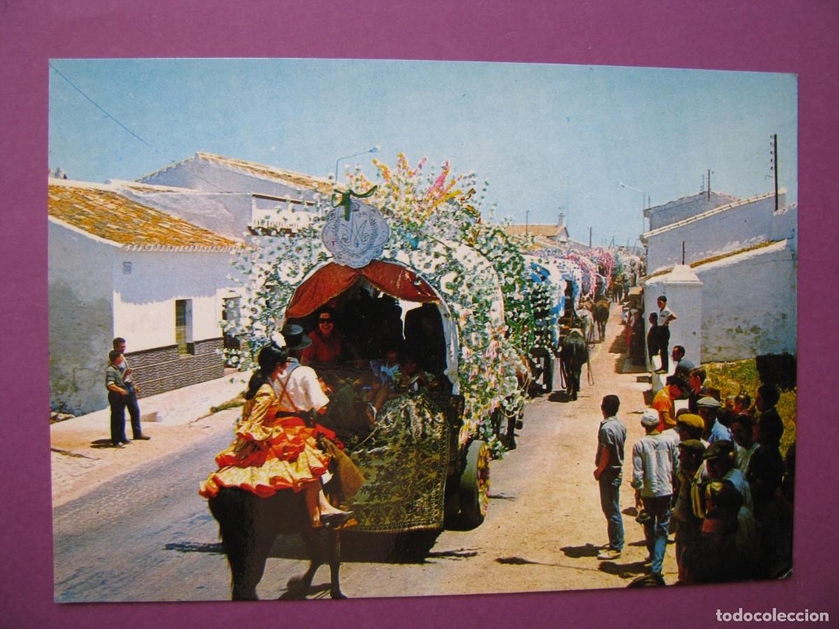 Postales: POSTAL ROMERIA DEL ROCIO. ROMEROS DE HUELVA EN SAN JUAN DEL PUERTO. F.I.T.E.R. 1968. ESCRITA
