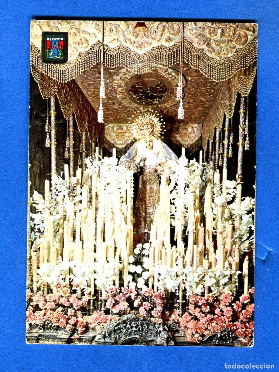 Postales: POSTAL ESCRITA PERO NO CIRCULADA SEVILLA SEMANA SANTA 210 LA TRINIDAD EDITA ESCUDO DE ORO