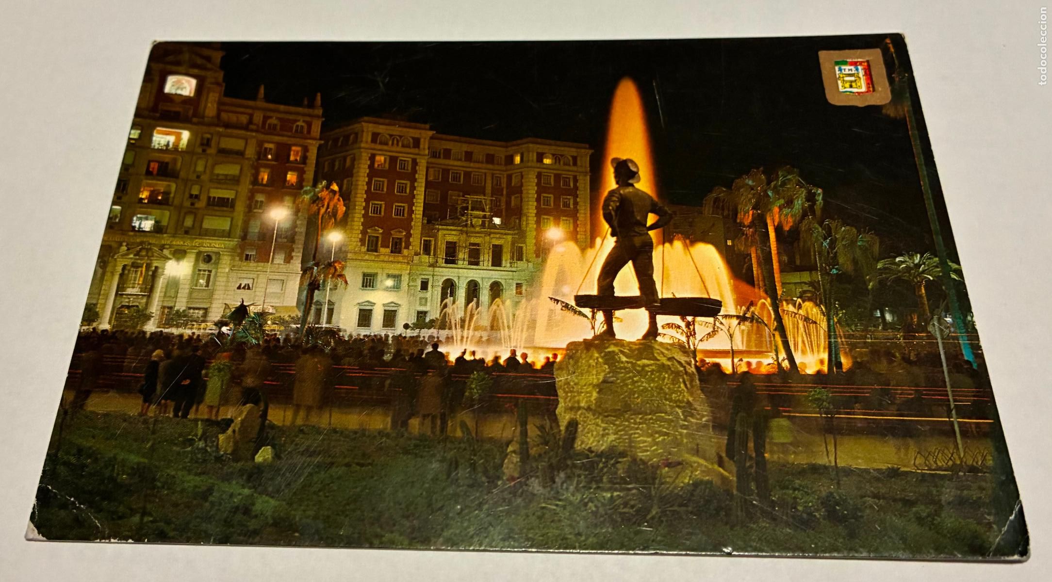 Postales: POSTAL MALAGA, COSTA DEL SOL, FUENTE DE LA MARINA NOCTURNA