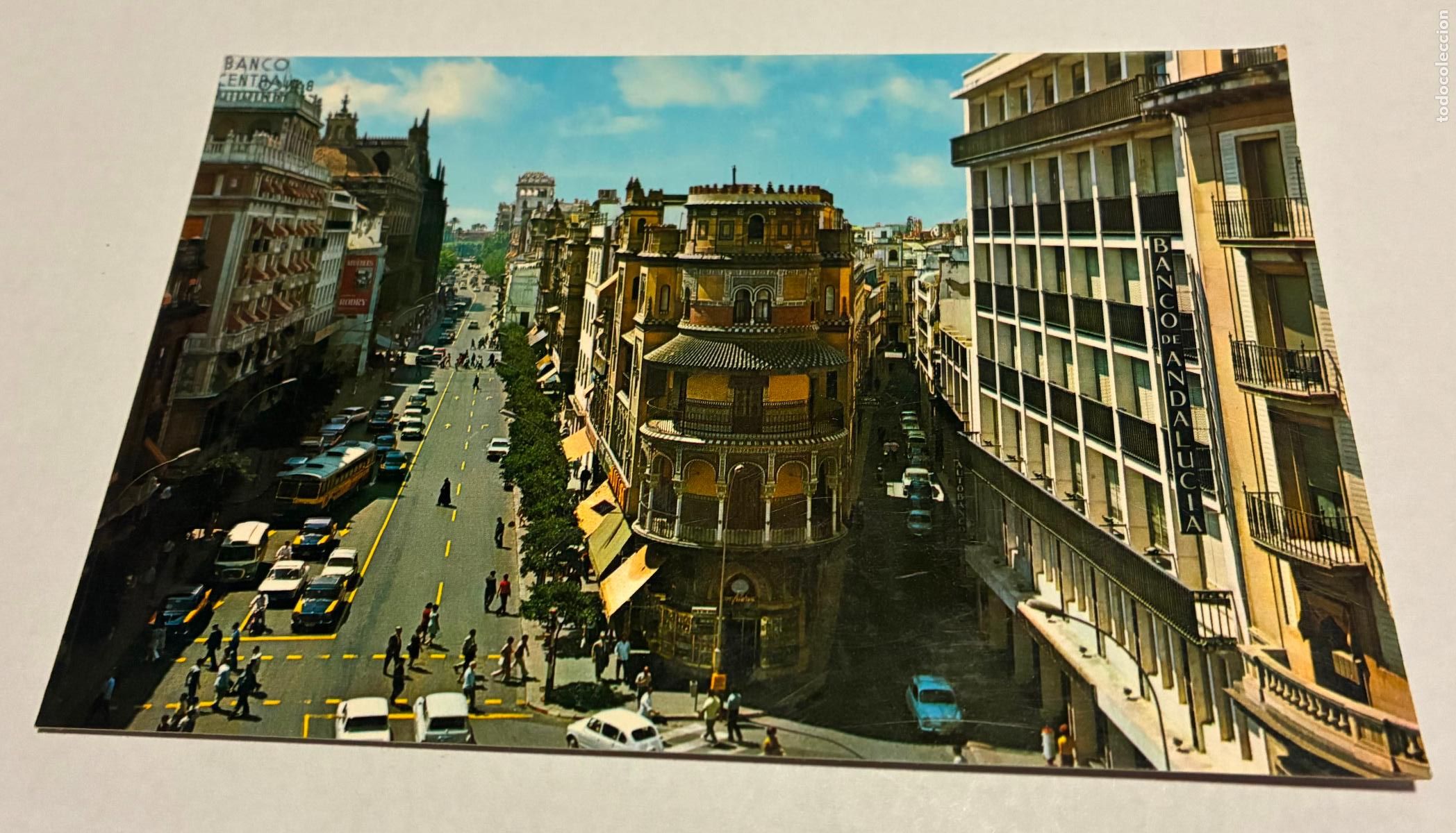 Postales: POSTAL SEVILLA AVENIDA QUEIPO DE LLANO AL FONDO AVD JOSE ANTONIO,