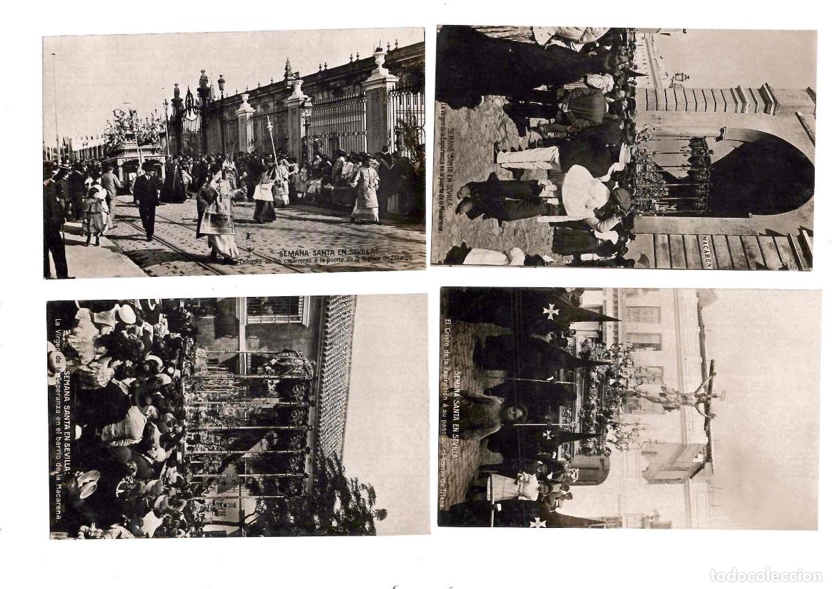 Postales: LOTE 5 TARJETAS POSTALES SEMANA SANTA SEVILLA. ERNESTO MADRID