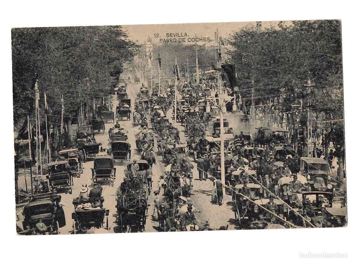 Postales: TARJETA POSTAL SEVILLA 12 PASEO DE COCHES. COLECCION M. BARREIRO