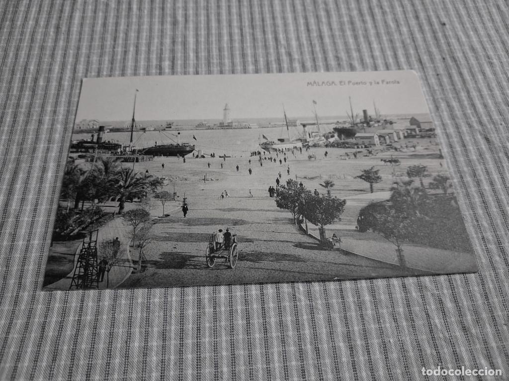 Postales: Postal antigua M&aacute;laga. El Puerto y la Farola.