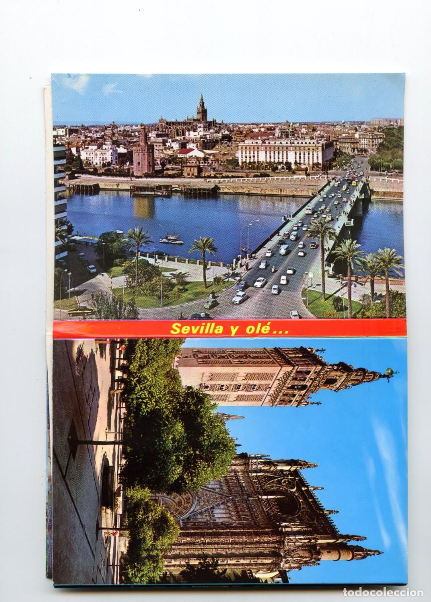 Postales: Bloc desplegable 12 postales Sevilla &rdquo;Sevilla y Ol&eacute;&rdquo; Ed. Beascoa BV A&ntilde;os 70.