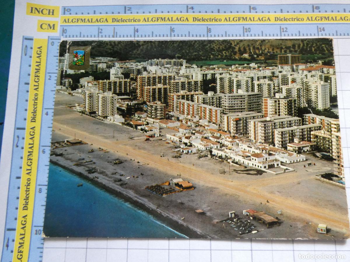 Postales: POSTAL DE M&Aacute;LAGA. A&Ntilde;O 1976. TORRE DEL MAR VISTA AEREA 13 ESCUDO ORO. 2767