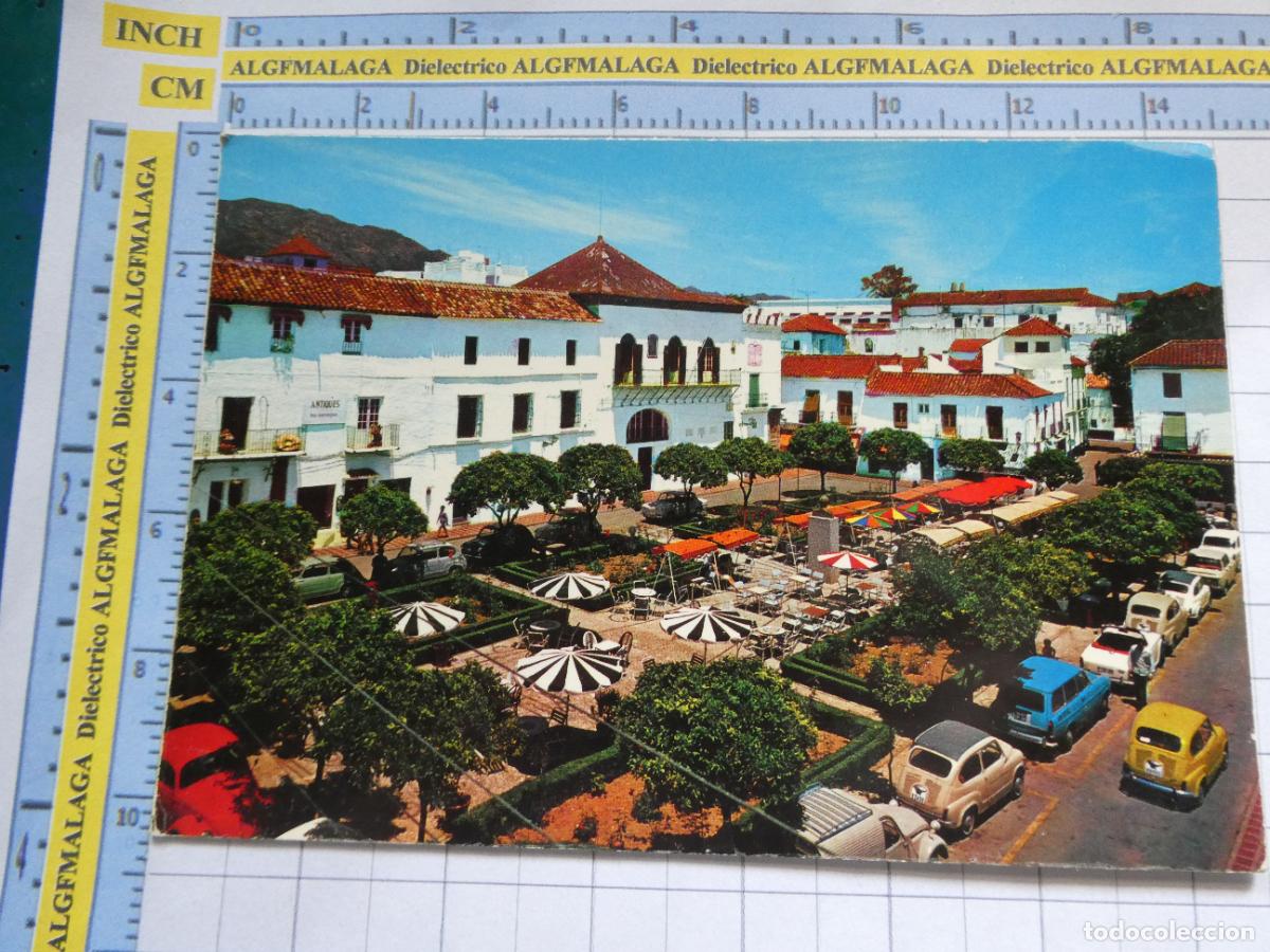 Postales: POSTAL DE M&Aacute;LAGA. A&Ntilde;O 1969 MARBELLA PLAZA DEL GENERAL&Iacute;SIMO FRANCO COCHES SEAT 600 1484 BEASCOA. 2775