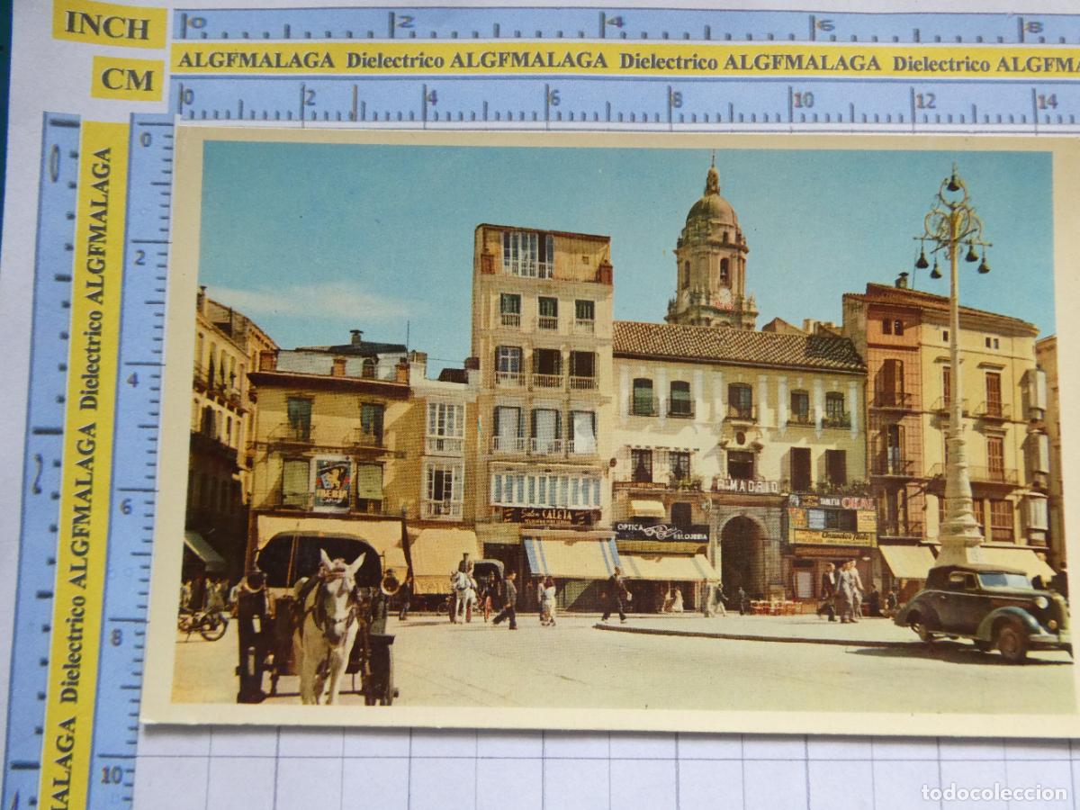 Postales: POSTAL DE M&Aacute;LAGA. A&Ntilde;OS 50. PLAZA DE JOSE ANTONIO COCHE RUEDA PINCHADA. 12 DOMINGUEZ. 2777