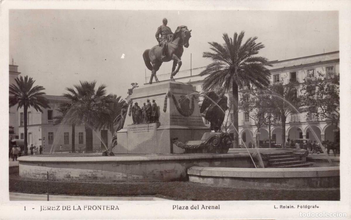 Postales: TARJETA POSTAL N&ordm; 1 JEREZ DE LA FRONTERA PLAZA DEL ARENAL L. ROISIN FOTOGRAFO