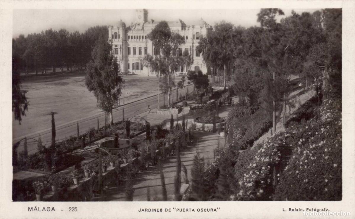 Postales: TARJETA POSTAL N&ordm; 225 MALAGA JARDINES DE PUERTA OSCURA L- ROISIN FOTOGRAFO