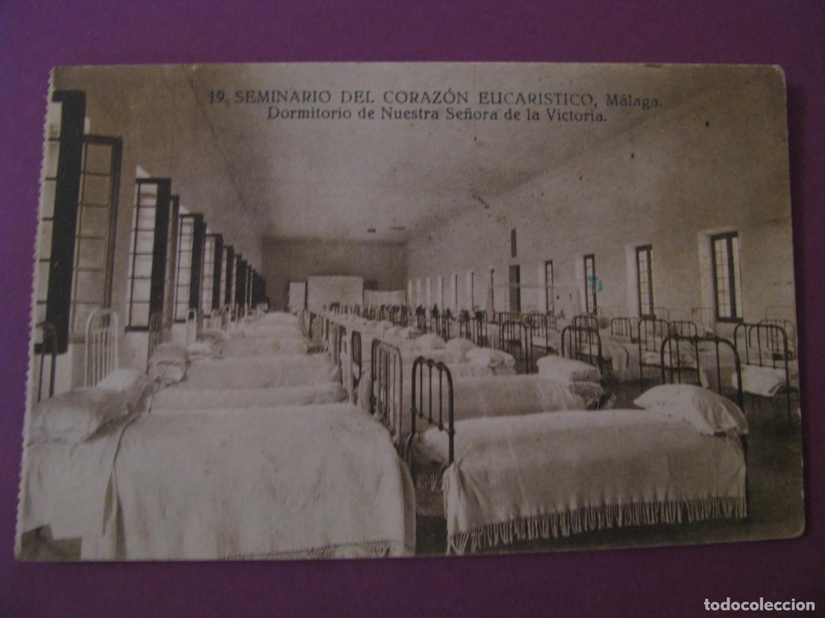 Postales: POSTAL DE MALAGA. SEMINARIO DEL CORAZON EUCARISTICO. GRAFOS 19. DORMITORIO DE NUESTRA SRA. VICTORIA