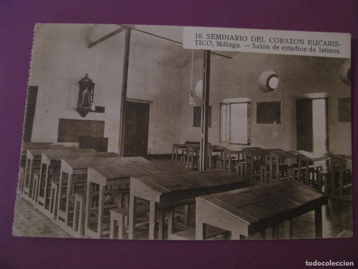 Postales: POSTAL DE MALAGA. SEMINARIO DEL CORAZON EUCARISTICO. GRAFOS 16. SALON DE ESTUDIOS DE LATINOS