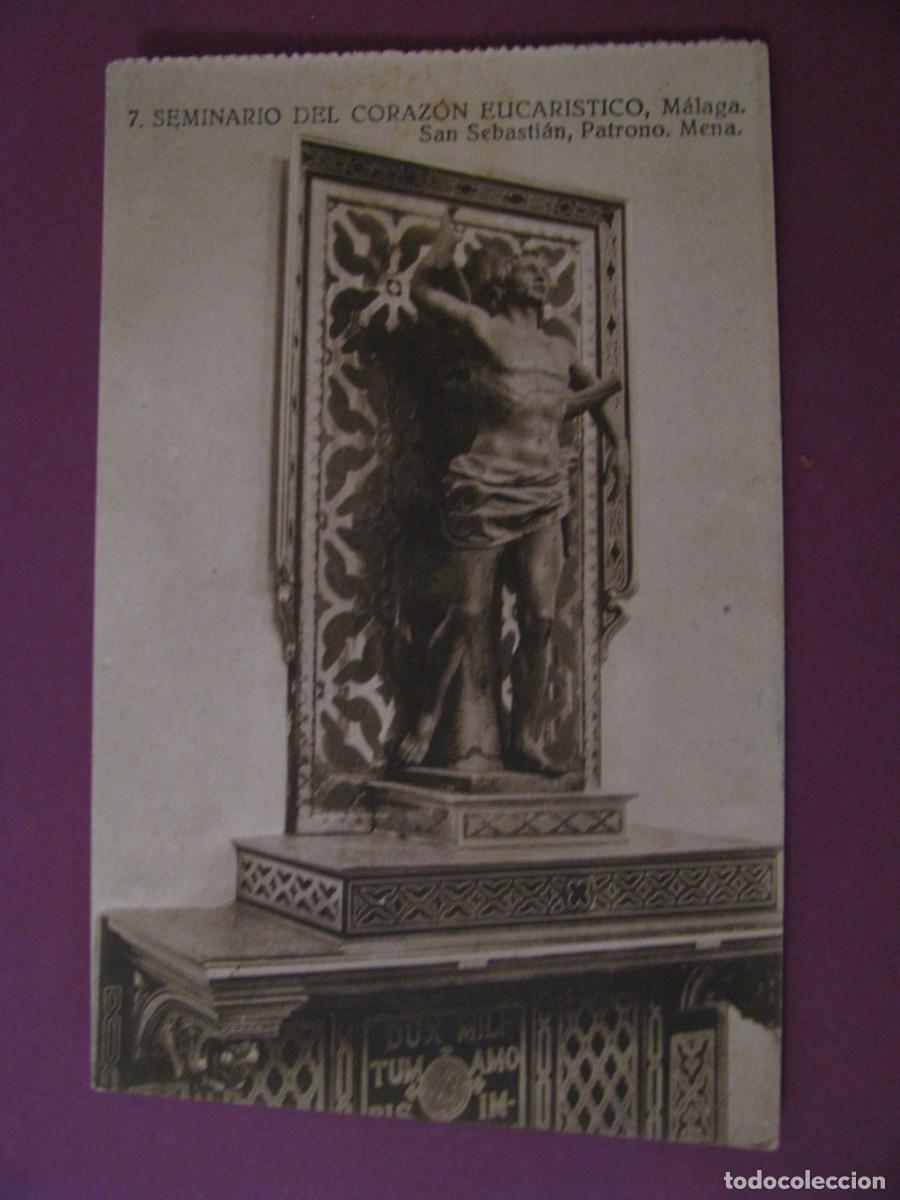 Postales: POSTAL DE MALAGA. SEMINARIO DEL CORAZON EUCARISTICO. GRAFOS 7. SAN SEBASTIAN, PATRONO. MENA