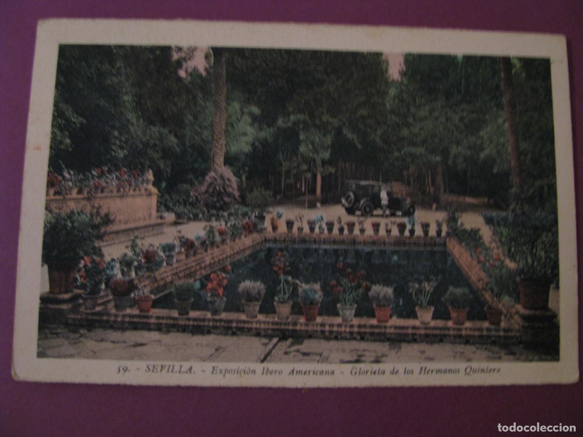 Postales: POSTAL DE SEVILLA. EXPOSICION IBERO AMERICANA. L. ROISIN. GLORIETA DE LOS HERMANOS QUINTERO.