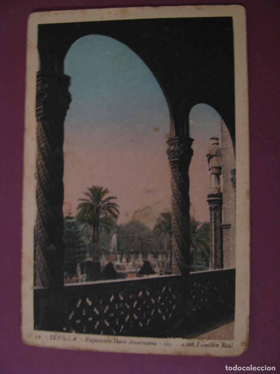 Postales: POSTAL DE SEVILLA. EXPOSICION IBERO AMERICANA. L. ROISIN. GALERIA DEL PABELLON REAL.