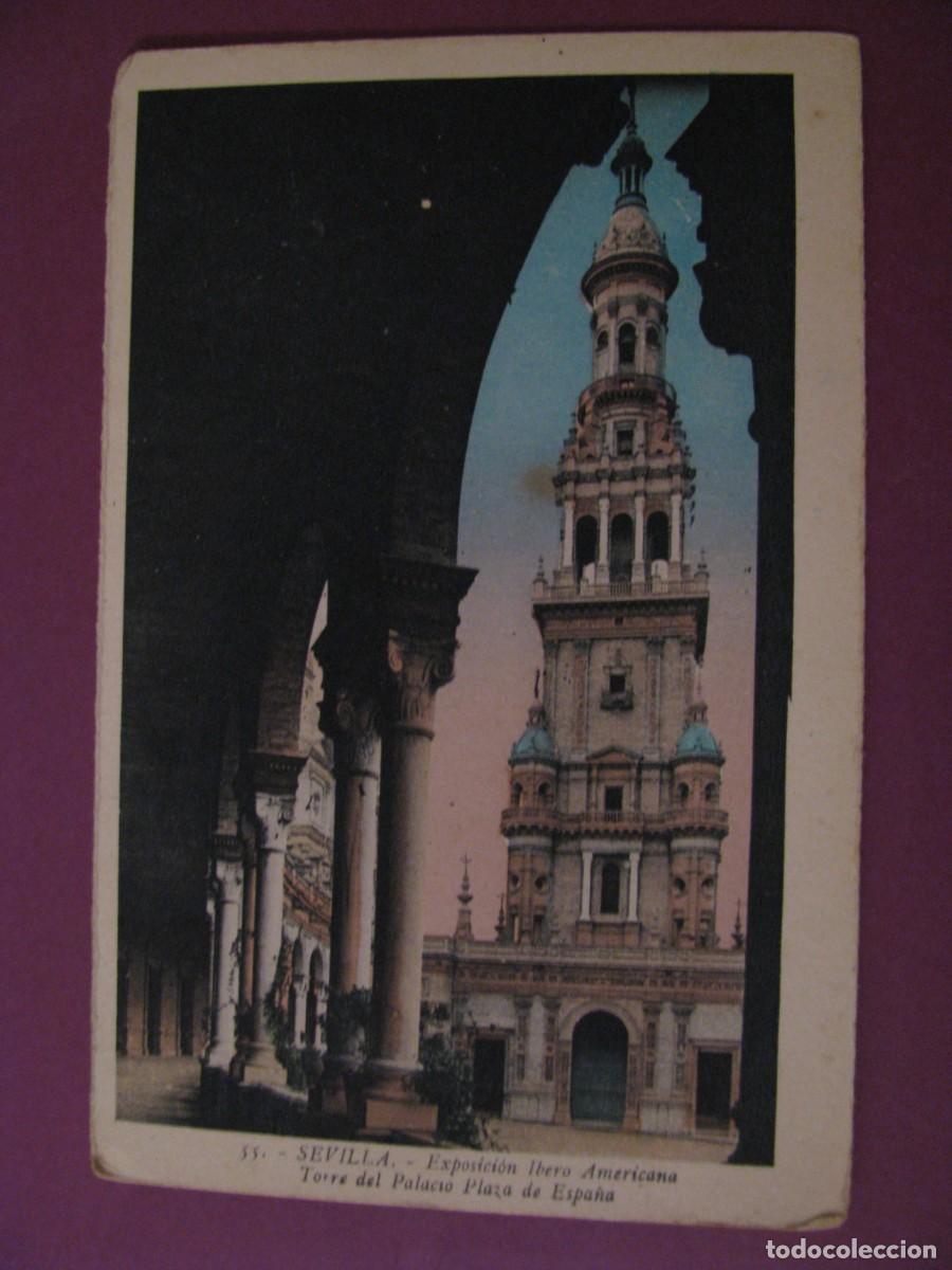 Postales: POSTAL DE SEVILLA. EXPOSICION IBERO AMERICANA. L. ROISIN. TORRE DEL PALACIO DE ESPA&Ntilde;A.