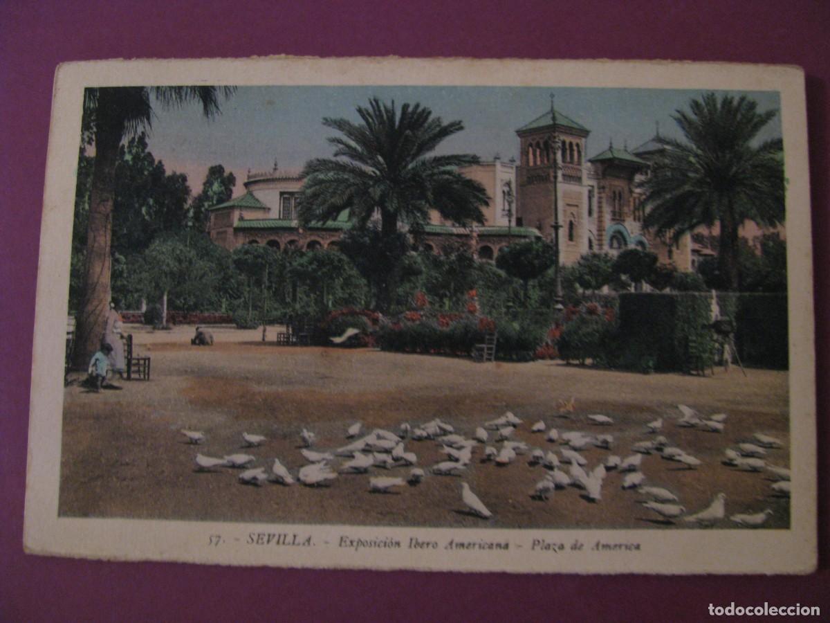 Postales: POSTAL DE SEVILLA. EXPOSICION IBERO AMERICANA. L. ROISIN. PLAZA DE AMERICA.