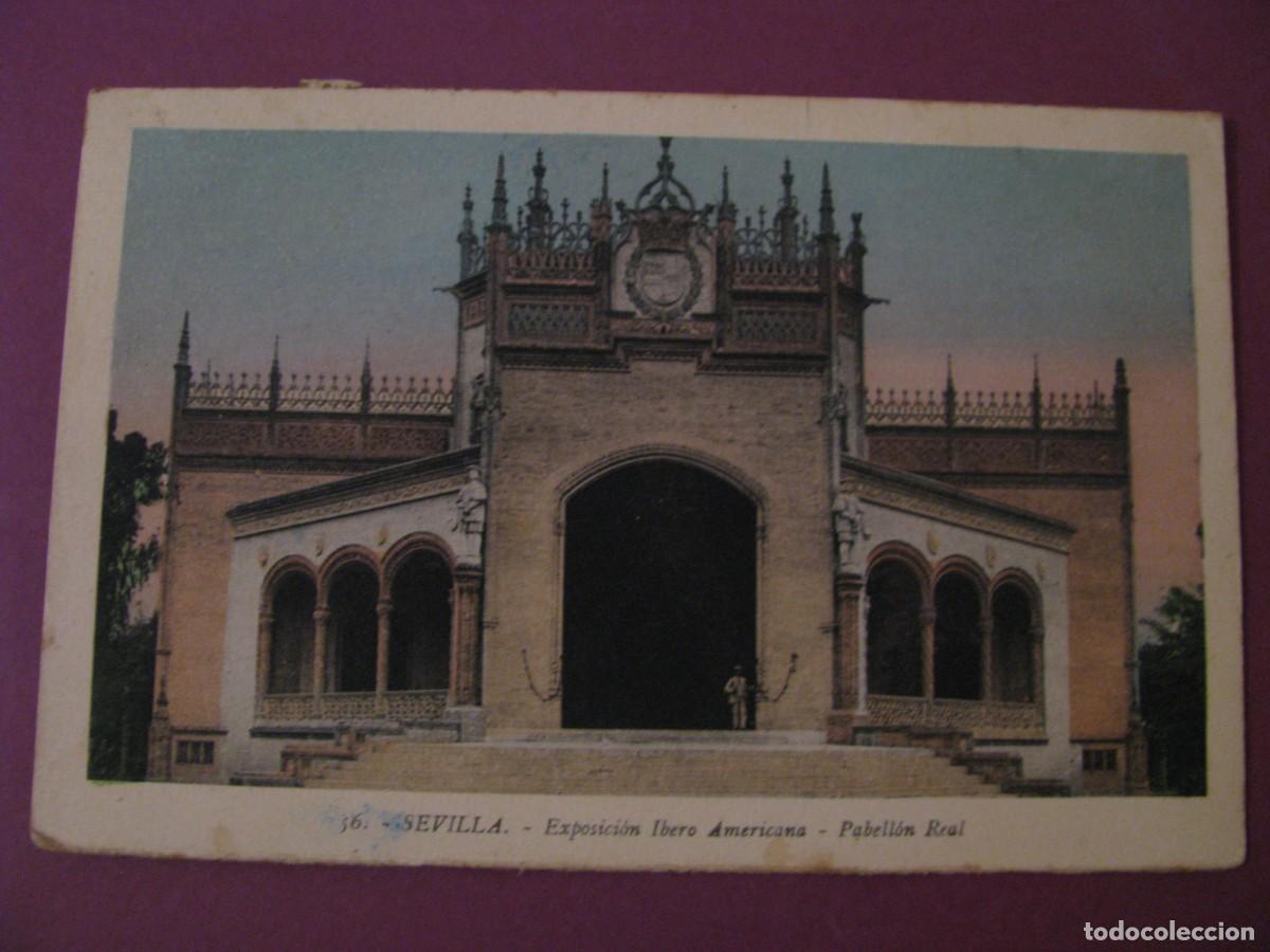 Postales: POSTAL DE SEVILLA. EXPOSICION IBERO AMERICANA. L. ROISIN. PABELLON REAL.