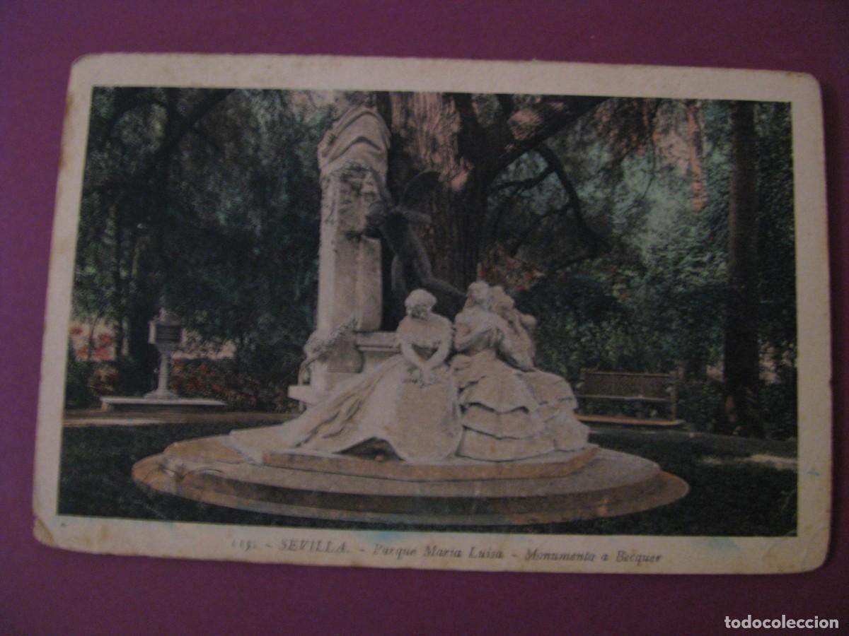Postales: POSTAL DE SEVILLA. L. ROISIN. PARQUE MARIA LUISA. MONUMENTO A BECQUER.