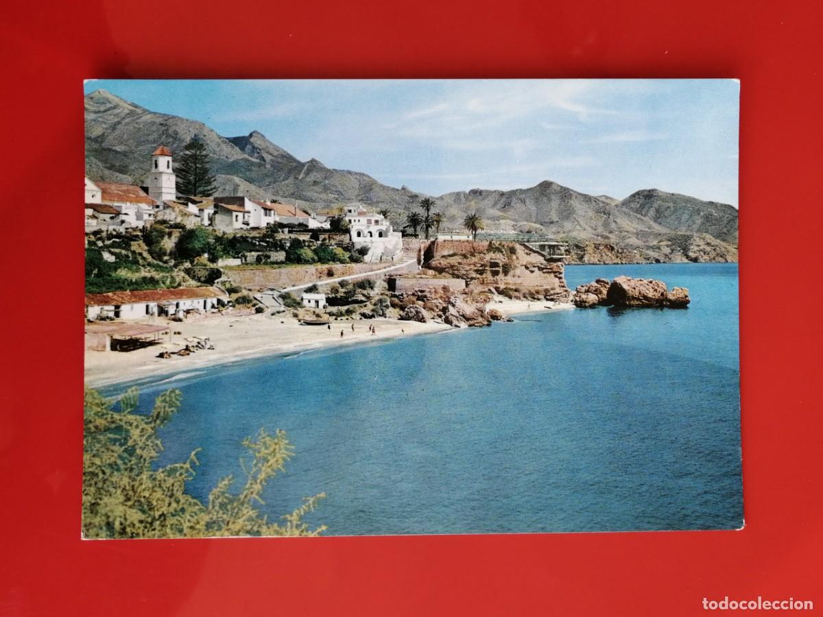 Postales: POSTAL 18569 NUEVA-L.M. VISTABELLA 5 NERJA MALAGA PLAYA EL SALON Y BALCON DE EUROPA