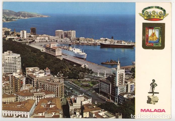 Postales: em04505 Malaga Vista Aerea 1968 Fisa N&ordm;11 escrita