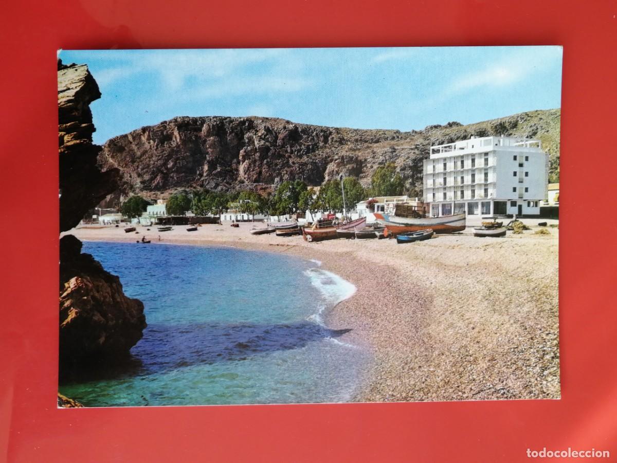 Postales: POSTAL 18595 NUEVA-VALDIVIESO MOTRIL VALMAN CALAHONDA GRANADA HOTEL LAS PALMERAS PLAYA BARCOS