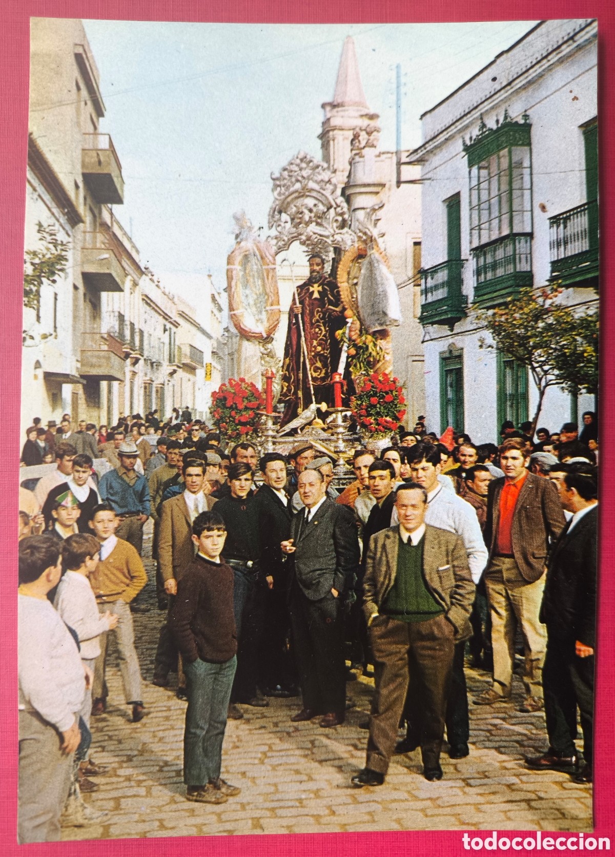 Postales: TRIGUEROS PROCESI&Oacute;N SAN ANTONIO POSTAL A COLOR HUELVA C. 1970
