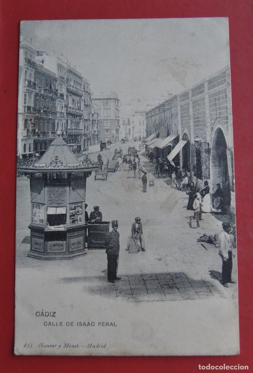 Postales: TARGETA POSTAL . C&Aacute;DIZ . CALLE DE ISAAC PERAL . 853 HAUSER Y MENET.-MADRID