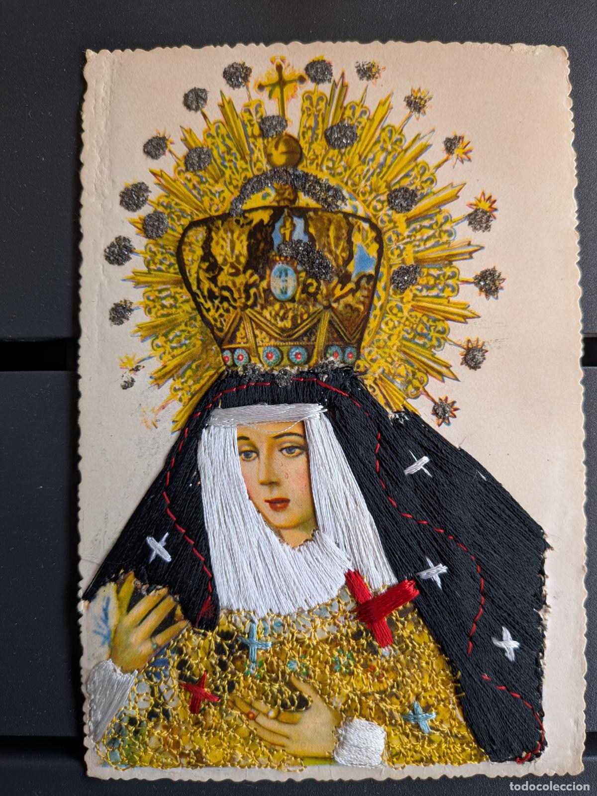 Postales: ANTIGUA POSTAL BORDADA