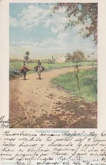 Postales: ANDALUCIA PAISAJES ANDALUCES CAMINO DEL CORTIJO DORSO SIN DIVIDIR ESCRITA 1903