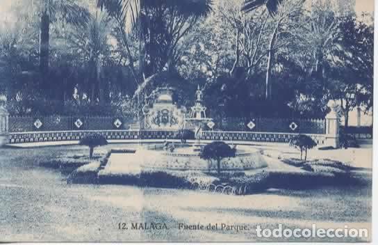 Postales: MALAGA SIN ESCRIBIR FUENTE DEL PARQUE