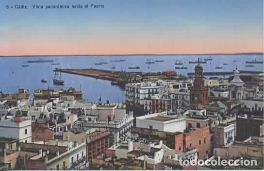 Postales: CADIZ SIN ESCRIBIR VISTA HACIA EL PUERTO