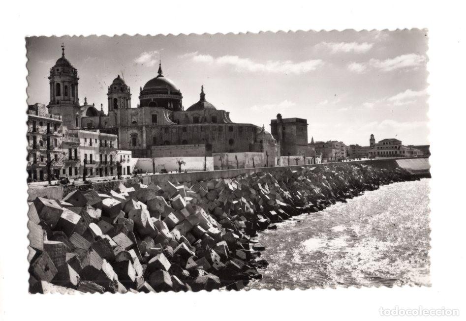 Postales: C&Aacute;DIZ.- CAMPO DEL SUR, MURALLAS Y CATEDRAL.