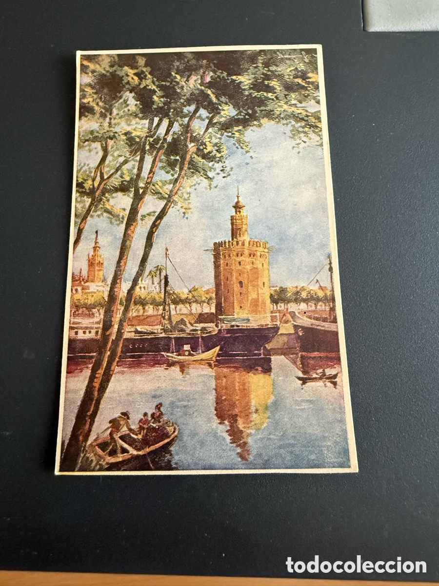 Postales: Postal. SEVILLA. TORRE DEL ORO. acuarela. Dom&iacute;nguez