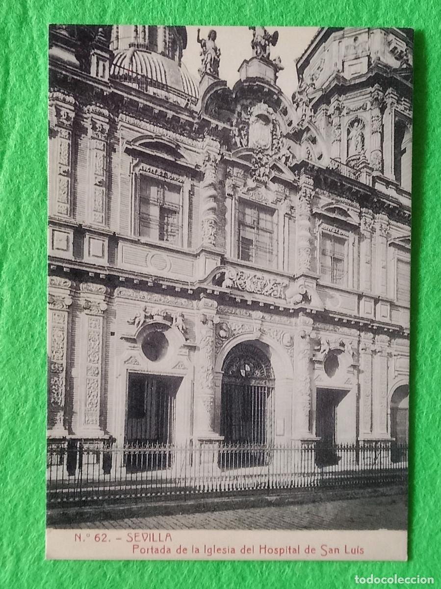 Postales: Reproducci&oacute;n Postal - Sevilla - Portada de la Iglesia del Hospital de San Luis - D&eacute;cada de 1920