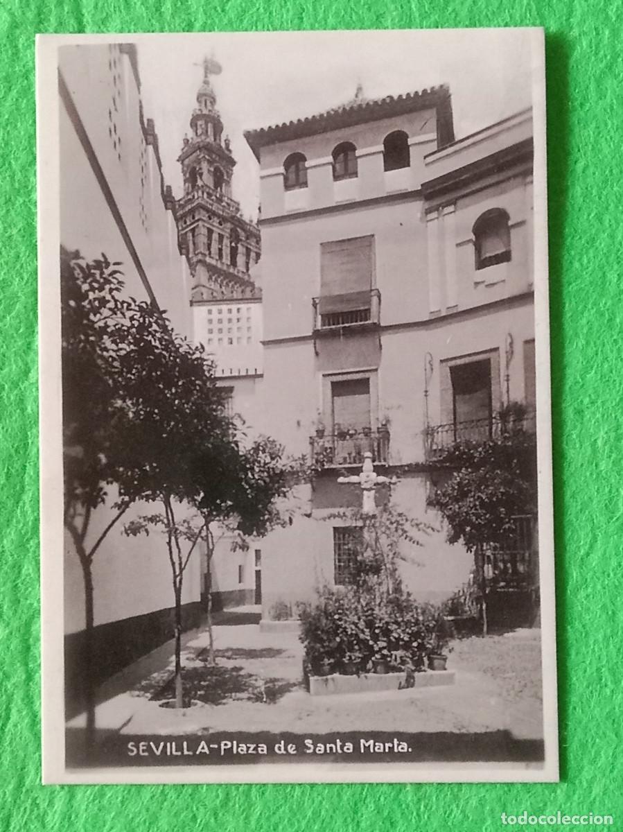 Postales: Reproducci&oacute;n Postal - Sevilla - Plaza de Santa Marta - D&eacute;cada de 1920 (de los A&ntilde;os 20)