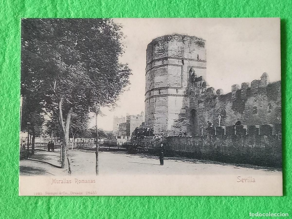 Postales: Reproducci&oacute;n Postal - Sevilla - Murallas Romanas - D&eacute;cada de 1920 (de los A&ntilde;os 20)