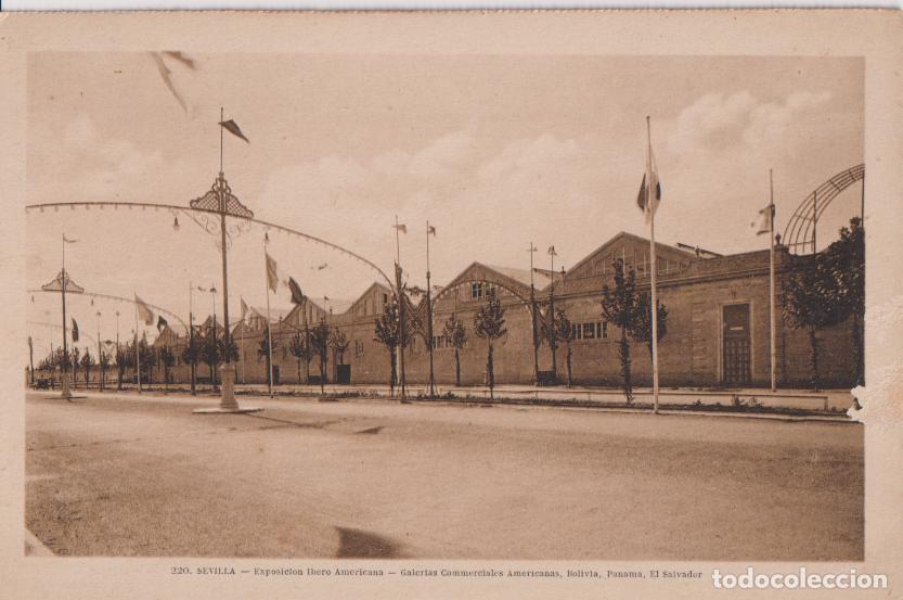 Postales: SEVILLA, EXPOSICI&Oacute;N IBERO-AMERICANA, GALERIAS AMERICANAS - L.ROISIN FOT. N&ordm; 220 - S/C