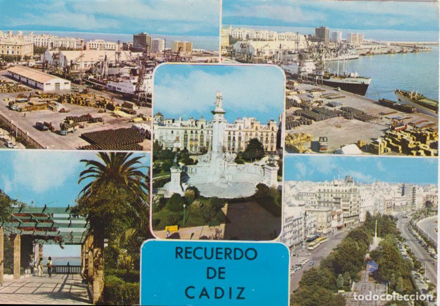 Cartoline: CADIZ, VARIAS VISTAS DE LA CIUDAD - ED. PERGAMINO 5491 - ESCRITA