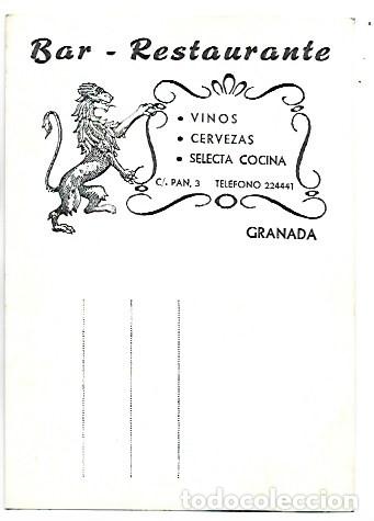 Postales: BAR &rdquo; LEON &rdquo; - RESTAURANTE.- GRANADA - Foto 2