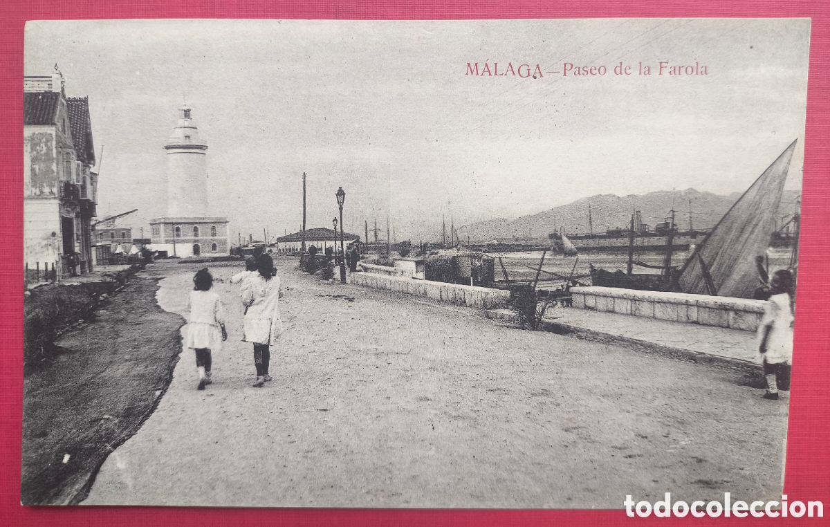 Postales: M&Aacute;LAGA PASEO DE LA FAROLA POSTAL ANIMADA FOTOTIPIA ED. RAFAEL TOVAL C. 1925