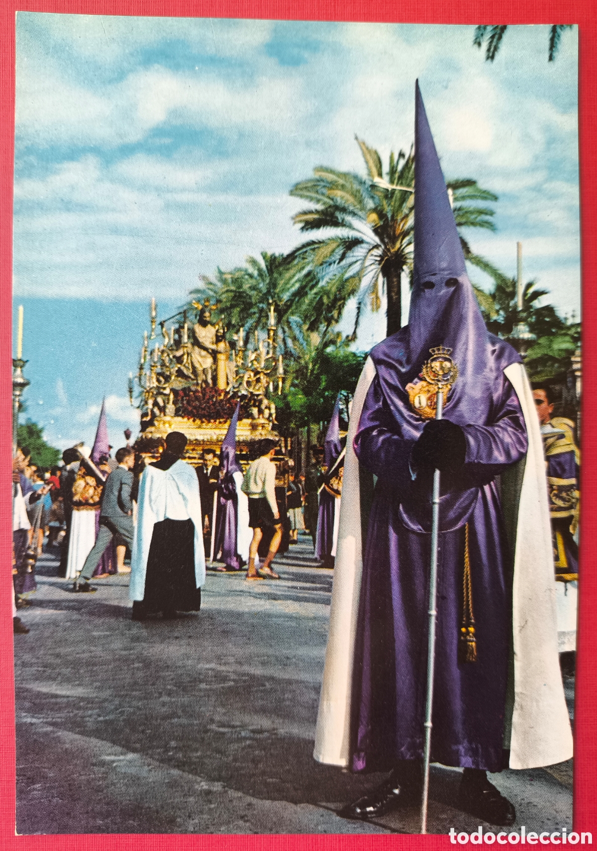 Postales: SEVILLA SEMANA SANTA PROCESI&Oacute;N LAS CIGARRERAS POSTAL A COLOR 1963