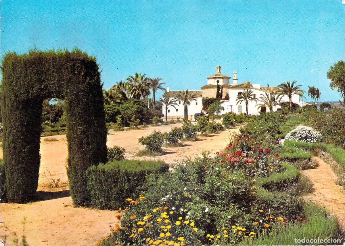 Postales: Postal Monasterio de la R&aacute;bida, Huelva - Jardines y Edificio