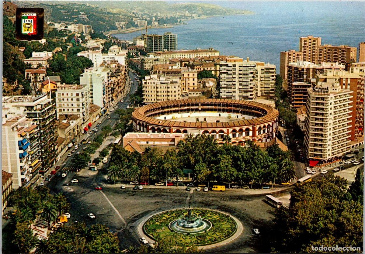 Postales: M&aacute;laga - Plaza de Toros y Paseo Reding - FISA 68 - 148x102mm - Apartogar Maestranza